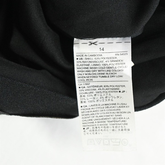 Banana Republic 14 Black Scalloped Stretch Womens‎ Straight Pencil Skirt - Picture 4 of 8